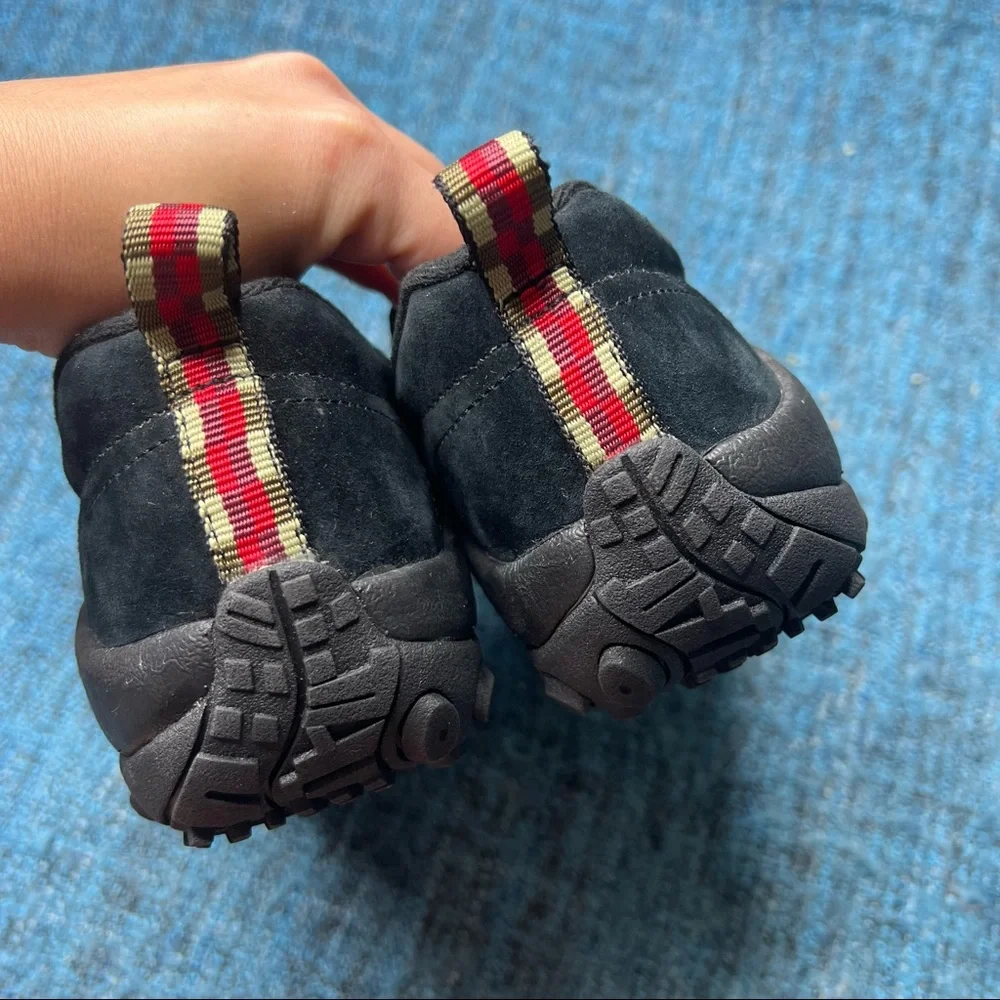 Merrell Jungle Moc Slip On Shoes in Black Suede Leather Womens 6.5 Outdoors Hike